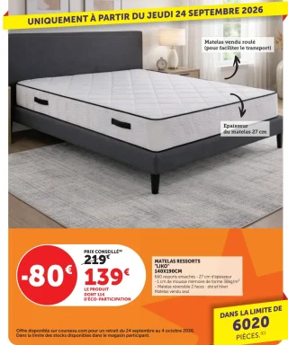 Matelas ressorts "Liko" 140x190 cm