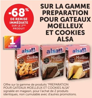 Préparation pour gâteaux moelleux et cookies Alsa
