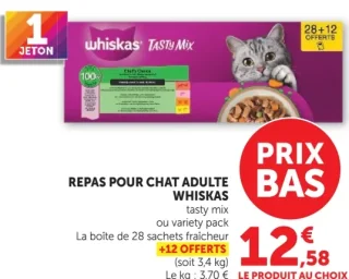 Repas pour chat adulte Whiskas Tasty Mix