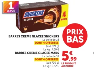 Barres crème glacée Snickers / Mars