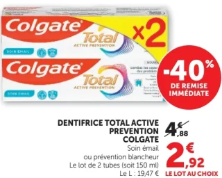 Dentifrice Colgate Total Active Prevention