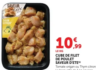 Cube de filet de poulet Saveur d'Été