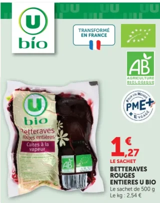 Betteraves rouges entières U Bio