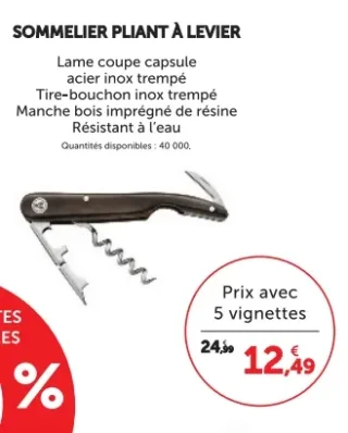 Laguiole Heritage Sommelier pliant à levier
