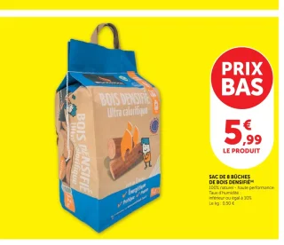 Sac de 8 bûches de bois densifié Woodstock
