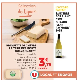 Briquette de chèvre Laiterie des Monts du Lyonnais