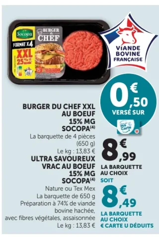 Burger du Chef XXL au bœuf Socopa