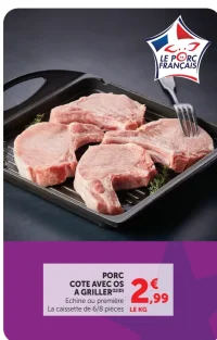Porc Cote avec os a griller