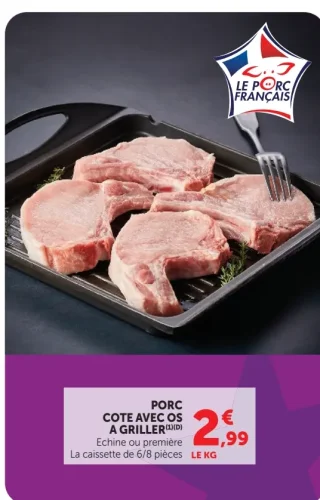 Porc Cote avec os a griller
