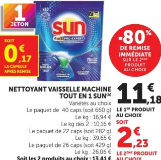 Nettoyant vaisselle machine tout en 1 Sun