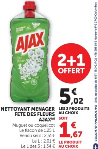 NETTOYANT MENAGER FETE DES FLEURS AJAX