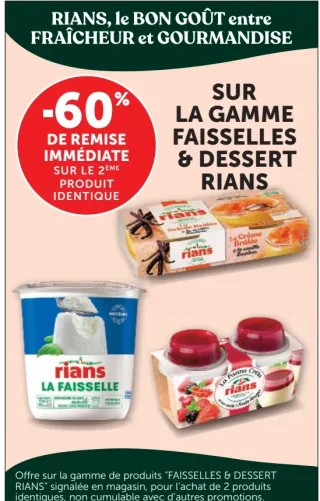 La gamme de produits Faiscelles & Dessert Rians