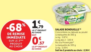 Salade Bonduelle Concombres ou taboulé au poulet