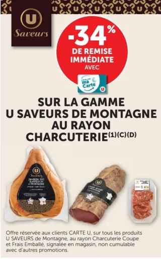 La gamme U Saveurs de montagne au rayon charcuterie