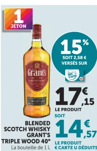 Grant's Blended Scotch Whisky Triple Wood 40°