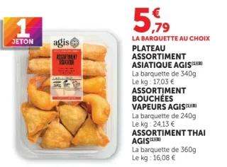 Plateau Assortiment Asiatique, Assortiment bouchées vapeurs, Assortiment Thai Agis