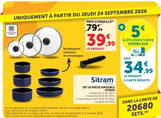 Set 10 pièces amovible Sitram