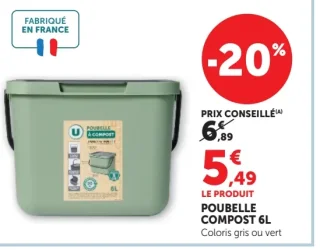 Poubelle compost 6L U