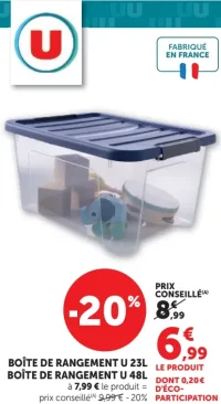 Boîte de rangement U 23L