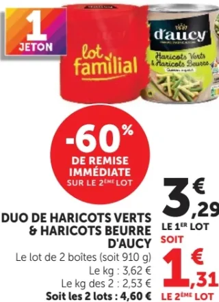 Duo de haricots verts & haricots beurre D'Aucy