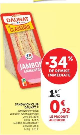 Sandwich Club Daunat