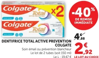 Dentifrice Total Active Prevention Colgate