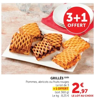 Grillés aux pommes, abricots ou fruits rouges
