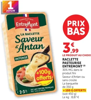 Raclette Pasteurisée Entremont Saveur d'Antan