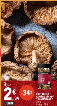 Shiitake en lanière séché Champiland