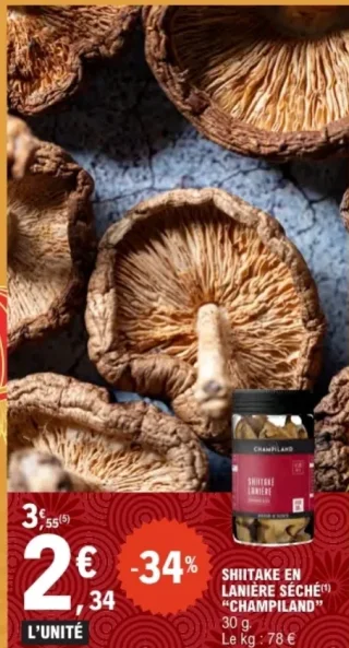 Shiitake en lanière séché Champiland
