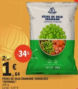 FÈVES DE SOJA ÉDAMAME SURGELÉES "PATRIGEL"
