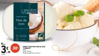 SORBET PLEIN FRUIT NOIX DE COCO "L'ANGÉLYS"