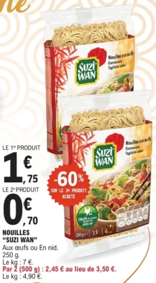 Nouilles "Suzi Wan" aux œufs ou En nid