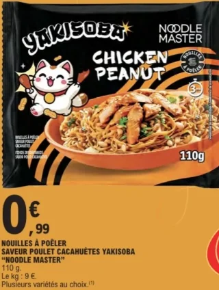 NOUILLES À POÊLER SAVEUR POULET CACAHUÈTES YAKISOBA "NOODLE MASTER"