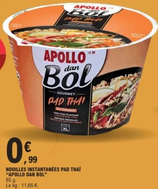 NOUILLES INSTANTANÉES PAD THAÏ "APOLLO DAN BOL"