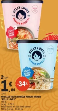 NOUILLES INSTANTANÉES KIMCHI RAMEN "KELLY LOVES"