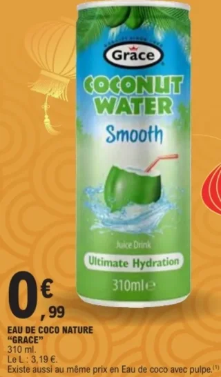EAU DE COCO NATURE "GRACE" 310ml