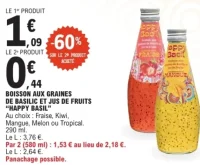 BOISSON AUX GRAINES DE BASILIC ET JUS DE FRUITS "HAPPY BASIL"