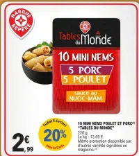10 Mini Nems Poulet et Porc "Tables du Monde"