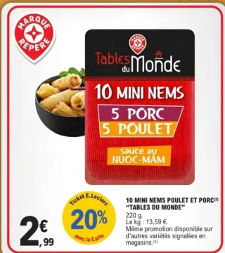 10 Mini Nems Poulet et Porc "Tables du Monde"