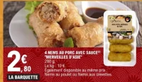 4 Nems au Porc avec Sauce "Merveilles d'Asie"