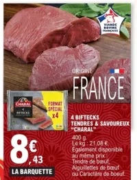 4 Biftecks Tendres & Savoureux Charal