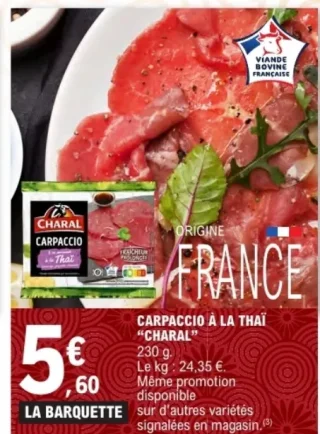 Carpaccio à la Thaï Charal