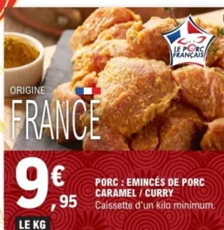 Porc : Émincés de Porc Caramel / Curry