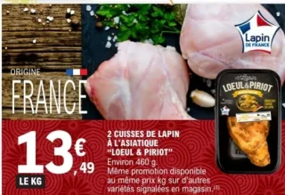2 cuisses de lapin à l'asiatique Loeul & Piriot