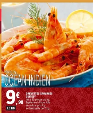 Crevettes sauvages cuites