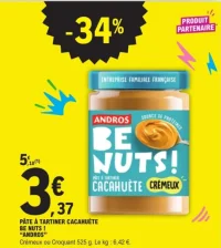 Pâte à tartiner cacahuète Be Nuts ! "Andros"