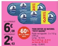 THON ENTIER AU NATUREL "PETIT NAVIRE"