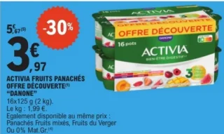 Activia Fruits Panachés Offre Découverte Danone