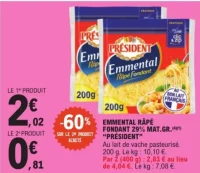 Emmental râpé fondant Président